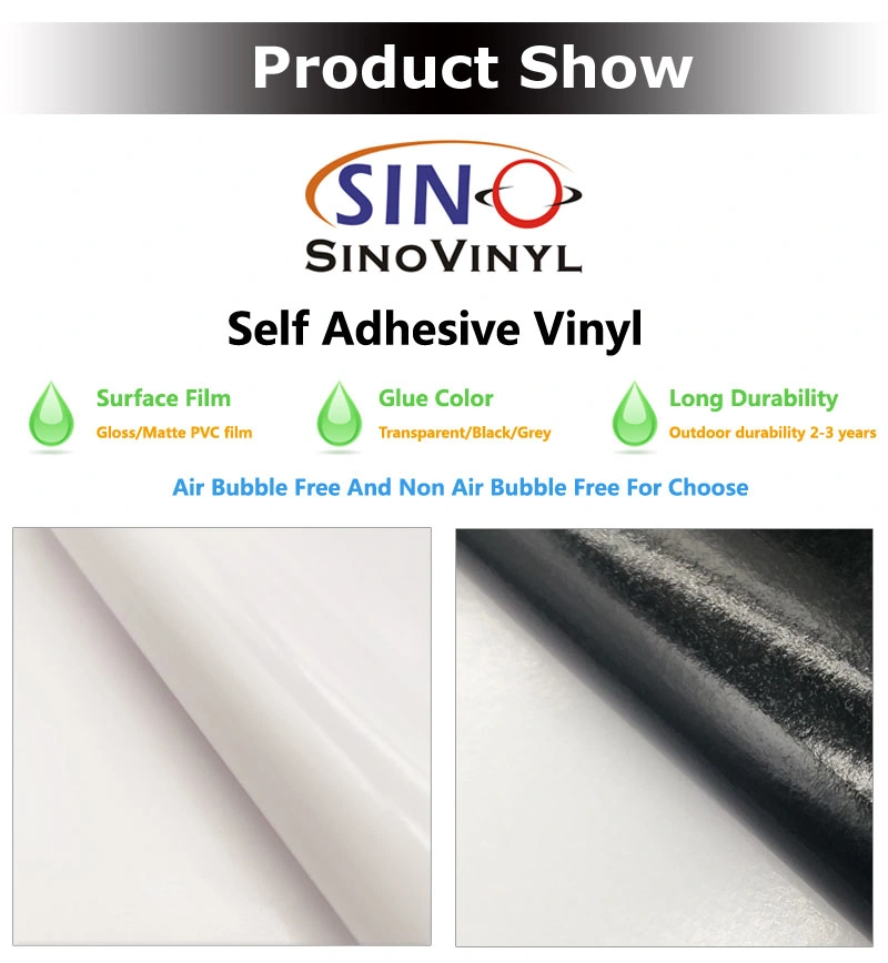 SINOVINYL Poster Flex Gloss Matte White Self Adhesive Film Eco Solvent Printing Vinyl Material