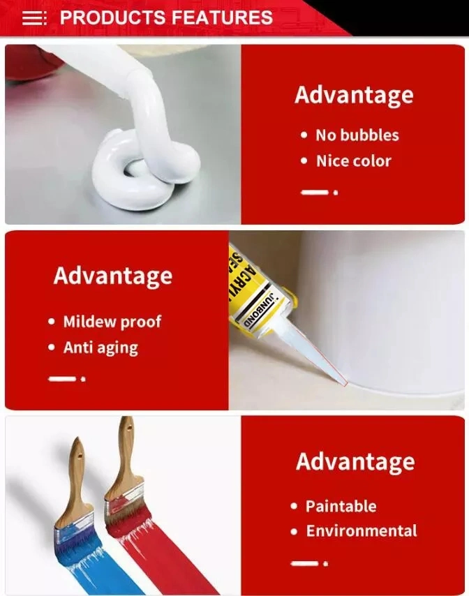 OEM Design Use Liquid Nails as Wood Filler Acrylic Silicone Sealant Silicon Acrylic Sealant Acrylic Paint Sealant